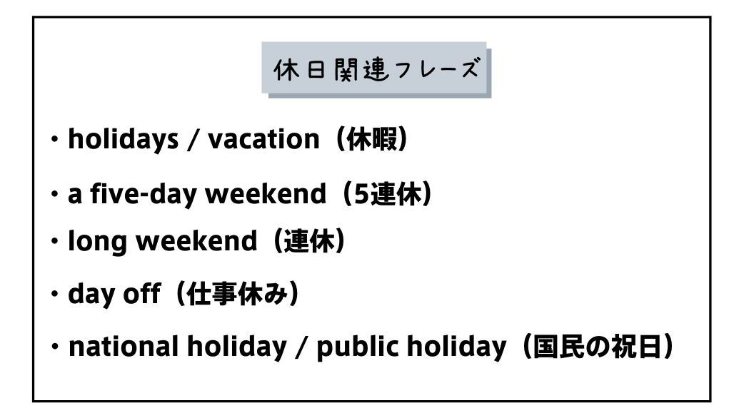 ゴールデンウィーク 英語で説明できる ランカル英会話 Lancul英会話